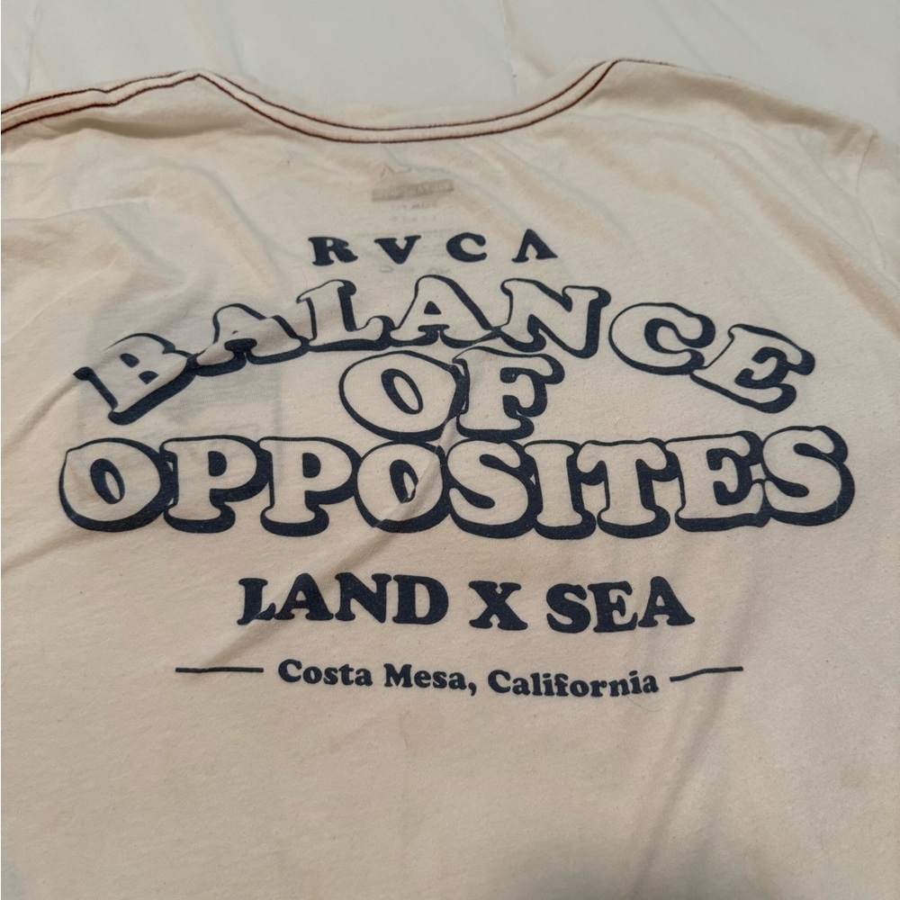 RVCA Cream T-Shirt with Navy Graphic